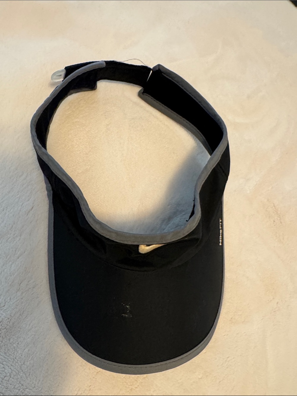 Nike Black Visor with Gray Trim